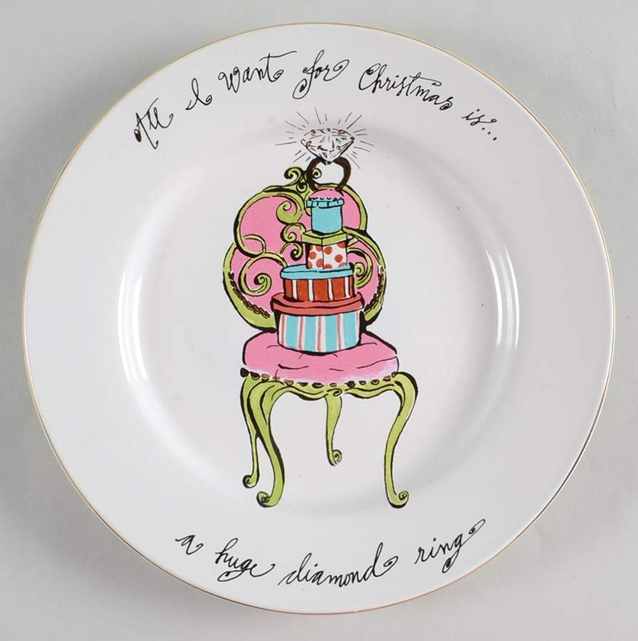 All I Want for Christmas Salad Plate by Rosanna-1