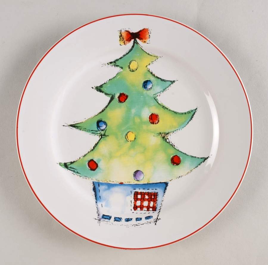 Blue Jeans Christmas Salad Plate by Rosanna-1