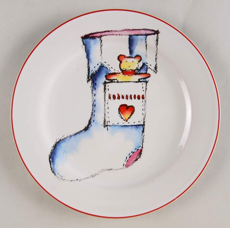 Blue Jeans Christmas Salad Plate by Rosanna-1