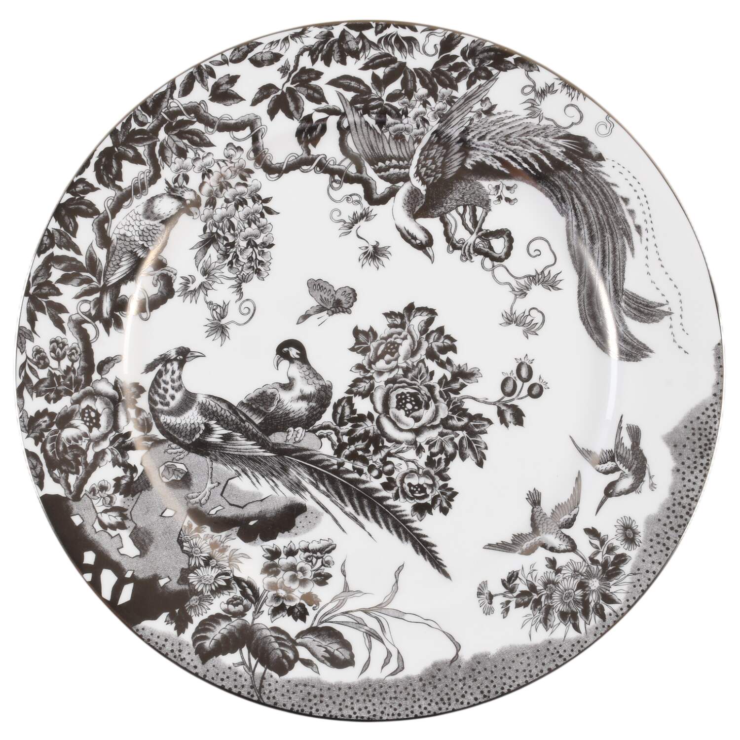 Platinum Aves Service Plate (Charger) by Royal Crown Derby-1