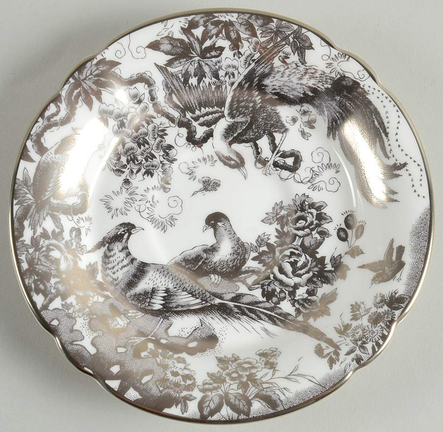 Platinum Aves Saucer by Royal Crown Derby-1