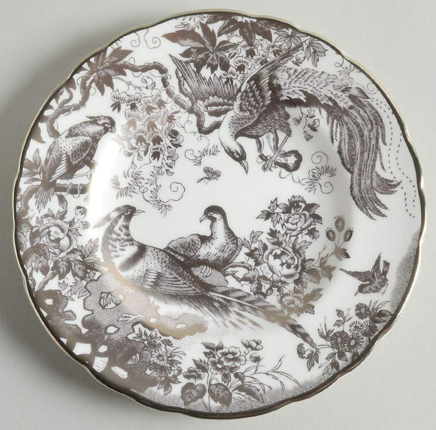Platinum Aves Bread & Butter Plate by Royal Crown Derby-1