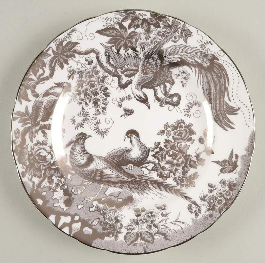 Platinum Aves Salad Plate by Royal Crown Derby-1