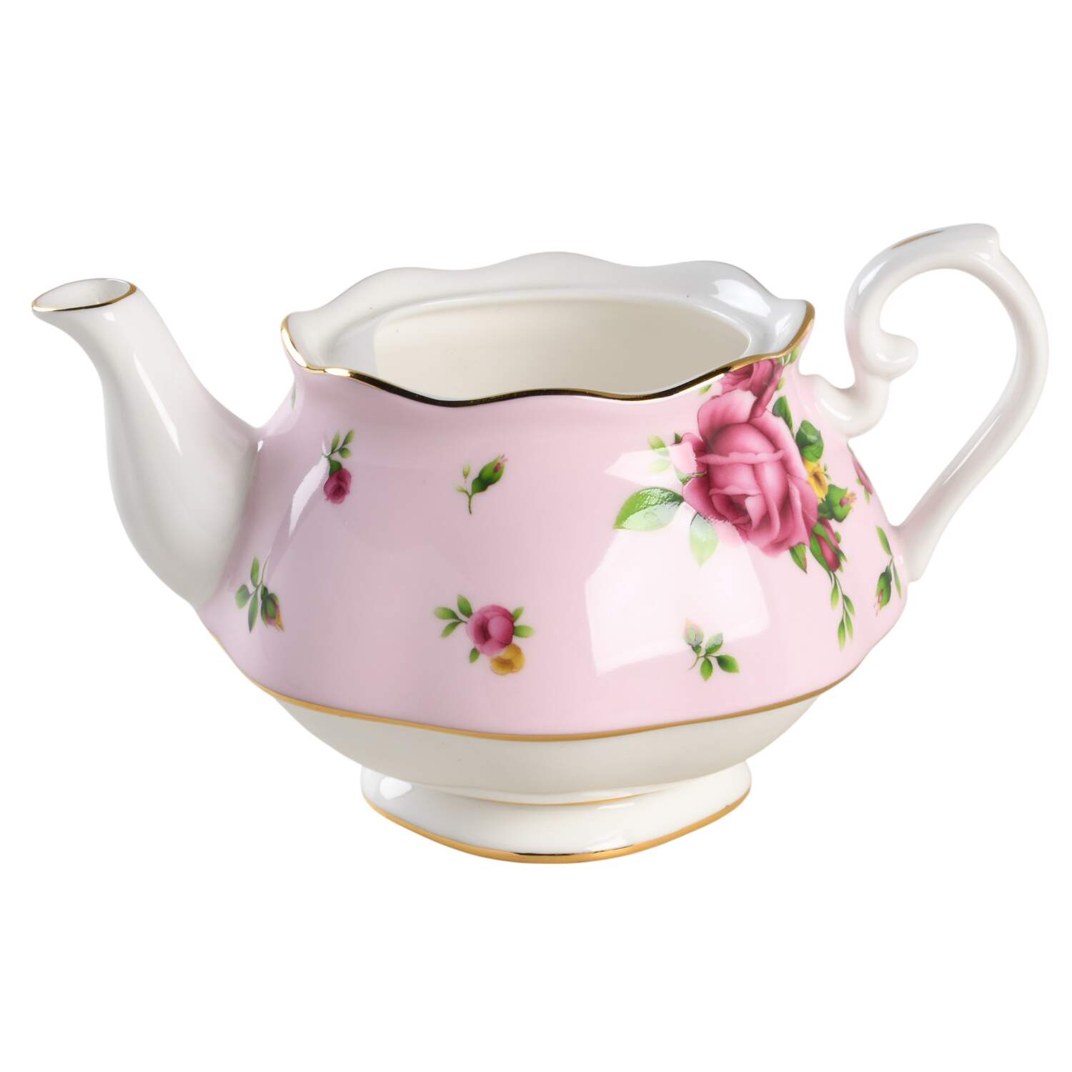 New Country Roses Pink Individual Teapot with Cup Teapot No Lid by Royal Albert-1