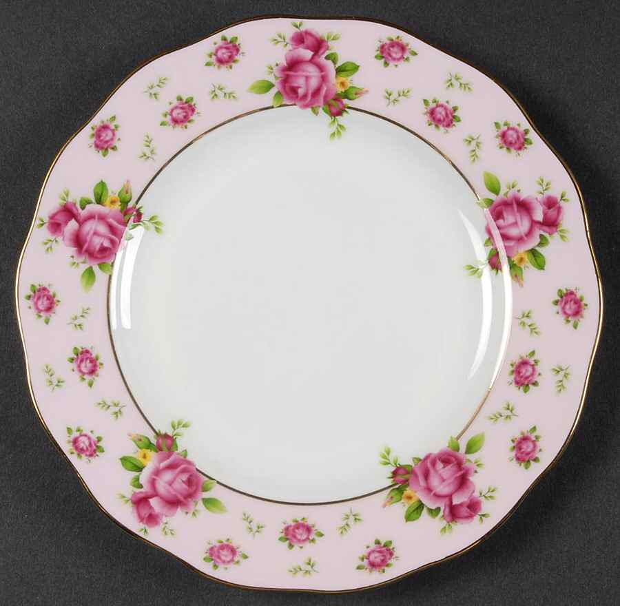 New Country Roses Pink Bread & Butter Plate by Royal Albert-1