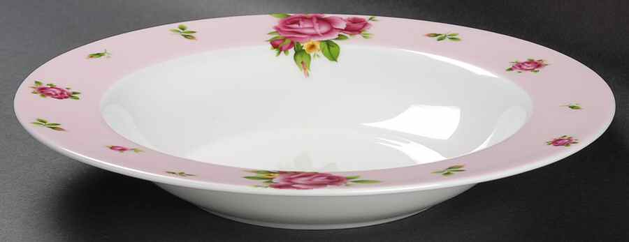 New Country Roses Pink Large Rim Soup Bowl by Royal Albert-1