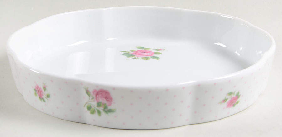 New Country Roses White 9" Tart Baker by Royal Albert-1