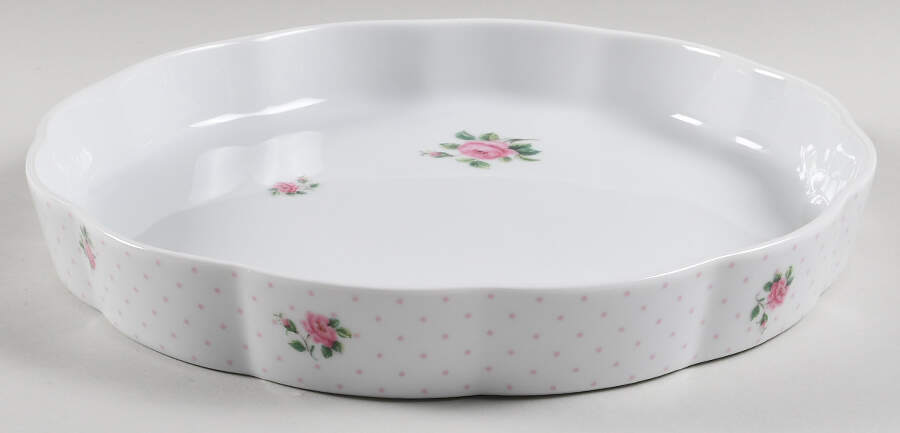 New Country Roses White 11" Tart Baker by Royal Albert-1