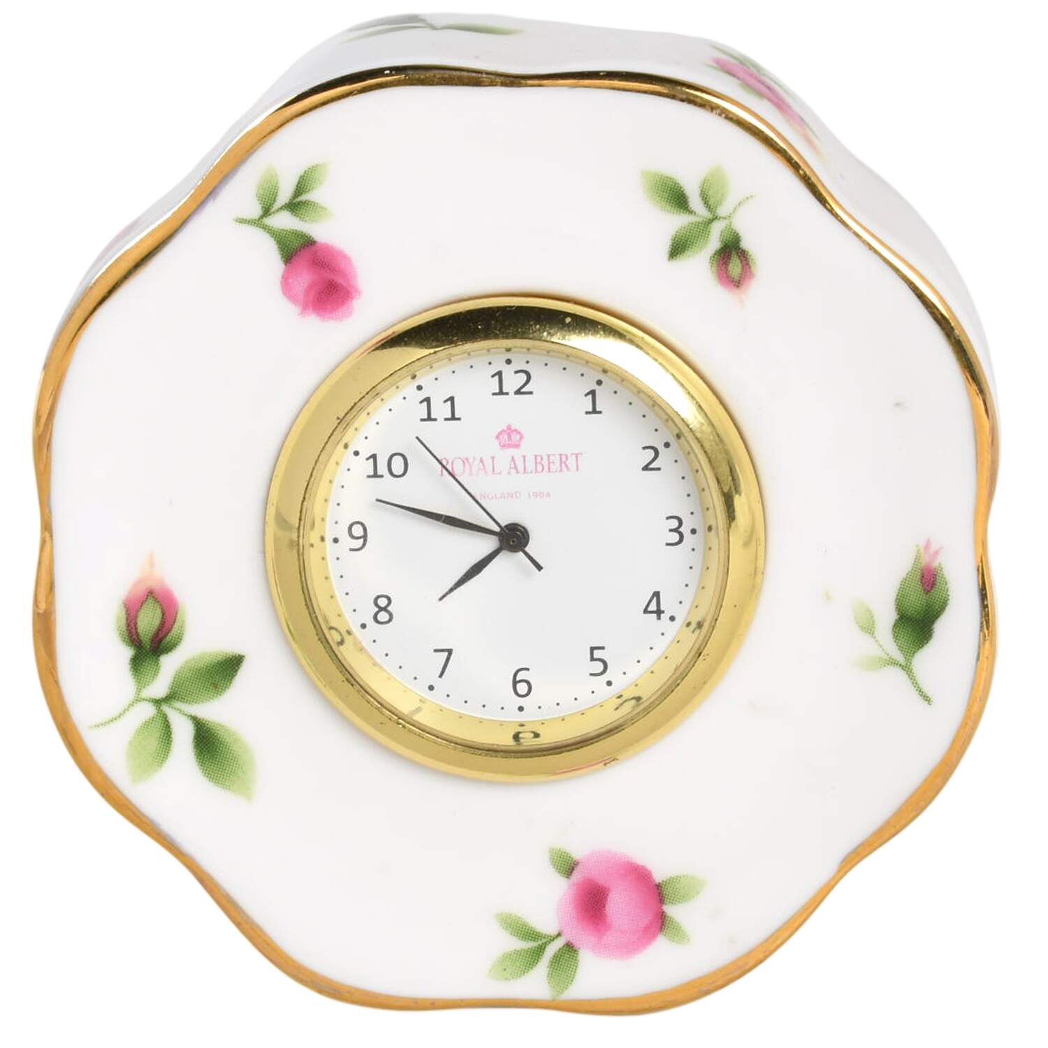 New Country Roses White Clock Plate by Royal Albert-1