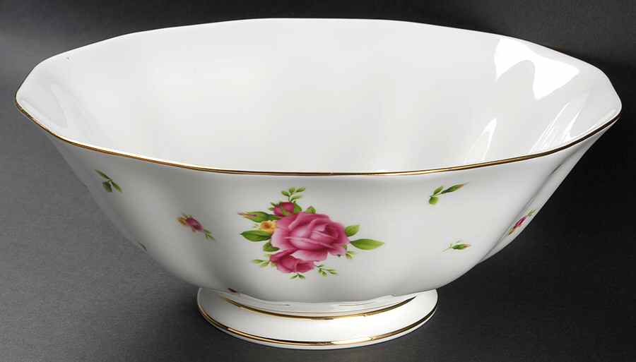 New Country Roses White 11" Large Salad Serving Bowl by Royal Albert-1