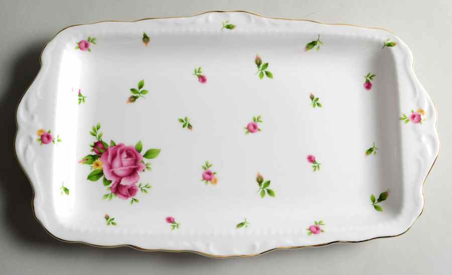New Country Roses White Large Sandwich Tray by Royal Albert-1