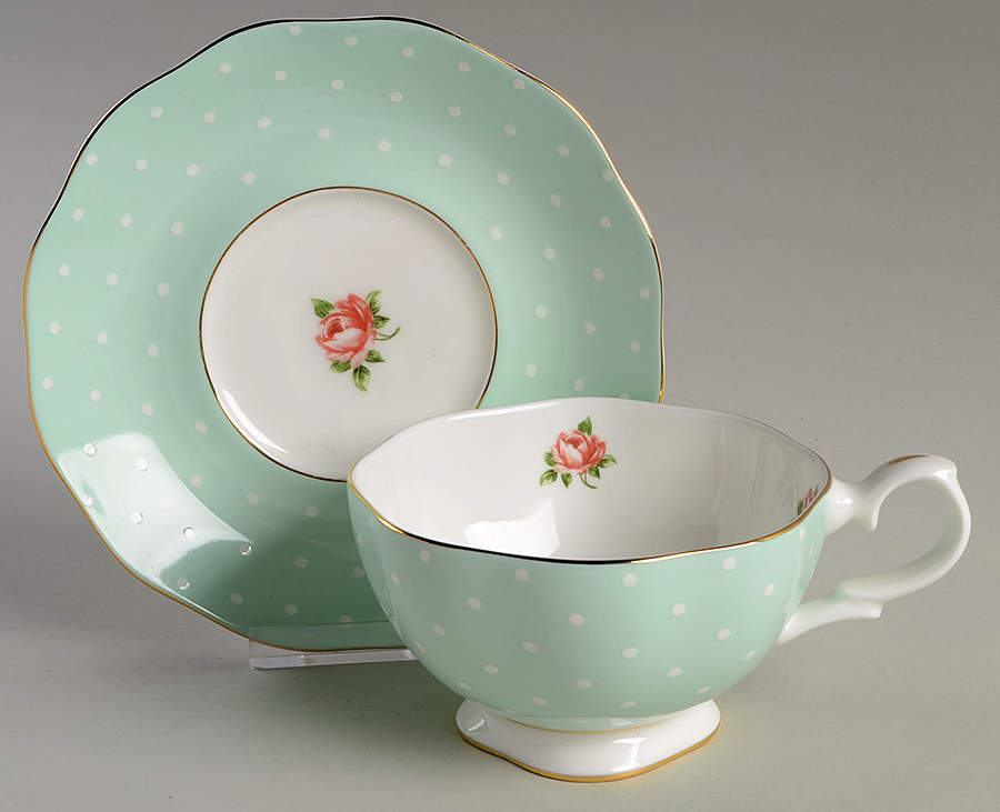 Polka Rose Tea for 1 Cup and Saucer by Royal Albert-1
