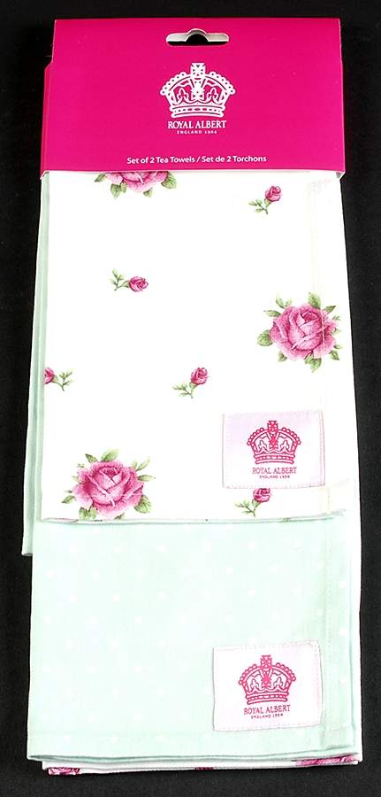 Polka Rose (Set of 2) Tea Towels (Motif #1 & Motif #2) by Royal Albert-1