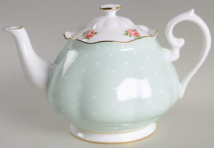Polka Rose Teapot & Lid by Royal Albert-1
