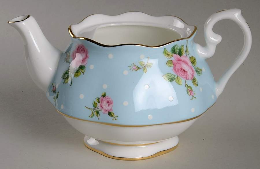 Polka Rose Tea for 1-Teapot No Lid by Royal Albert-1