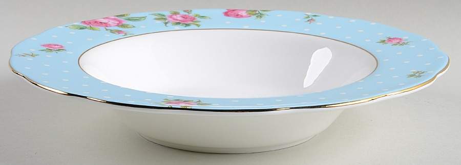 Polka Rose Large Rim Soup Bowl by Royal Albert-1