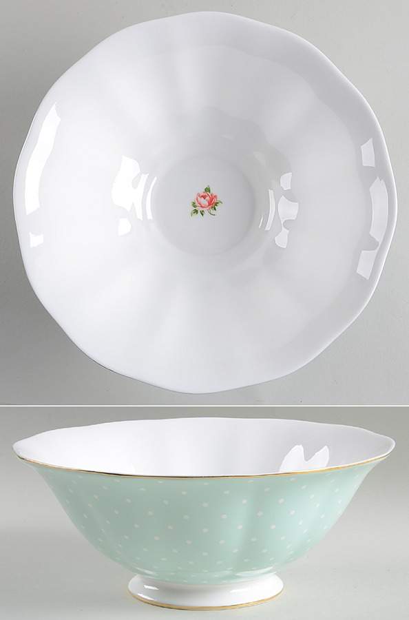 Polka Rose 9" Salad Serving Bowl by Royal Albert-1