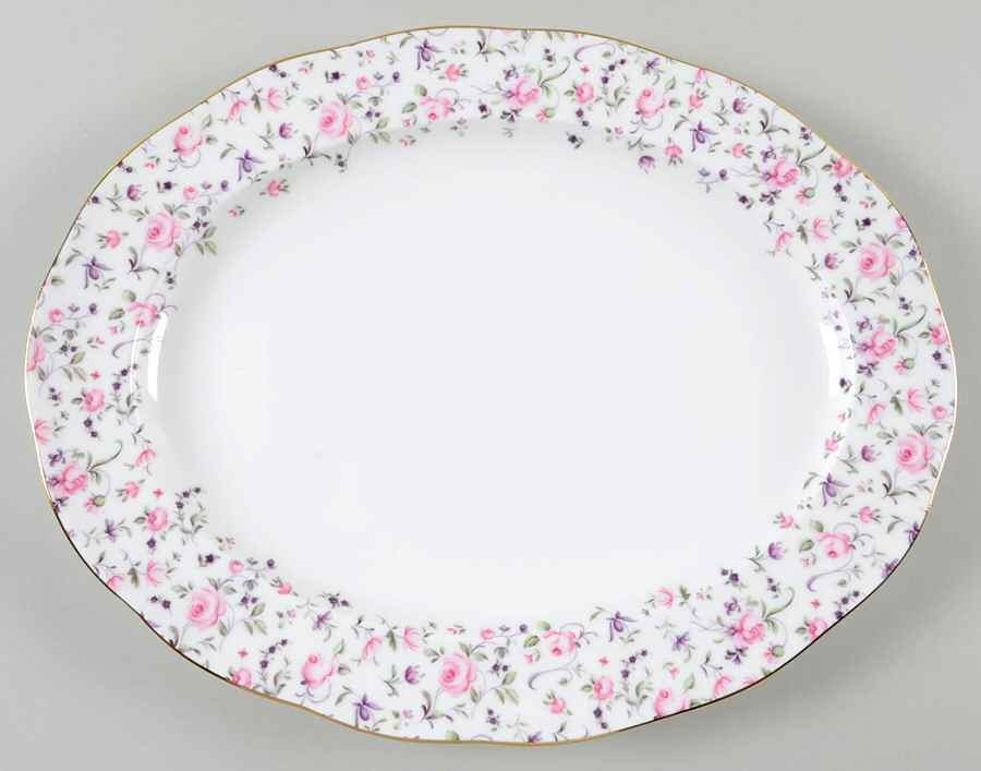 Rose Confetti 13" Oval Serving Platter by Royal Albert-1