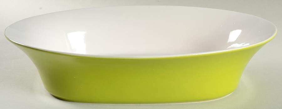Round and Square Green Apple 14" Oval Serving Bowl by Rachael Ray-1