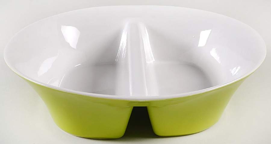 Round and Square Green Apple Oval Divided Vegetable Bowl by Rachael Ray-1