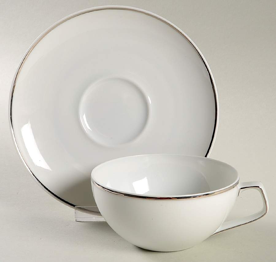 Tac 02 Platinum Flat Cup & Saucer Set by Rosenthal - Continental-1