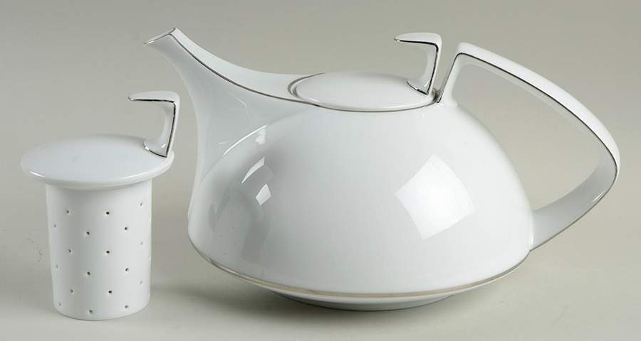 Tac 02 Platinum Teapot with Infuser & 2 Lids by Rosenthal - Continental-1