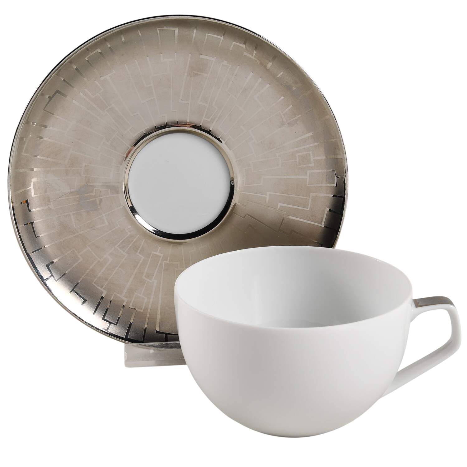 Tac 02 Skin Platinum Flat Cup & Saucer Set by Rosenthal - Continental-1