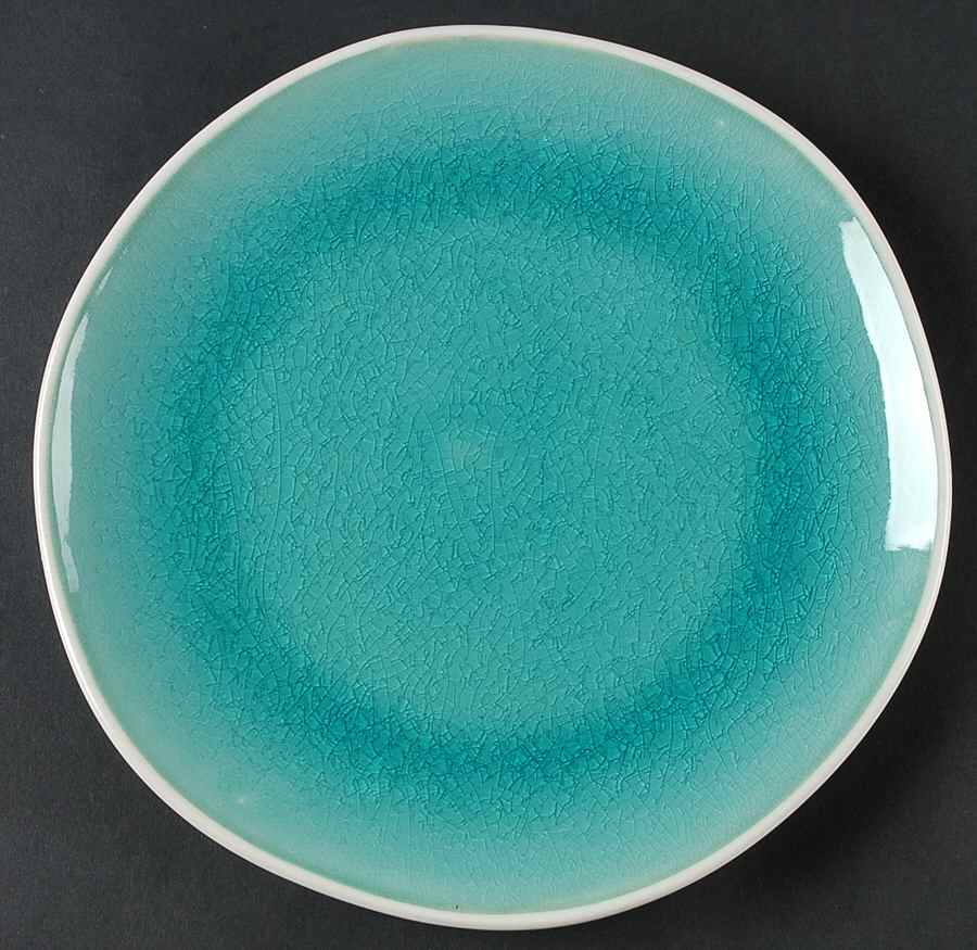 Crackle Glass Turquoise Salad Plate by Roscher & Co-1