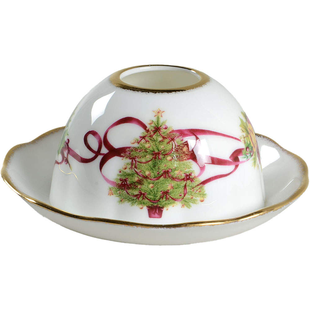 Old Country Roses (Christmas Tree) 2 Piece Tea Light Candleholder by Royal Albert-1