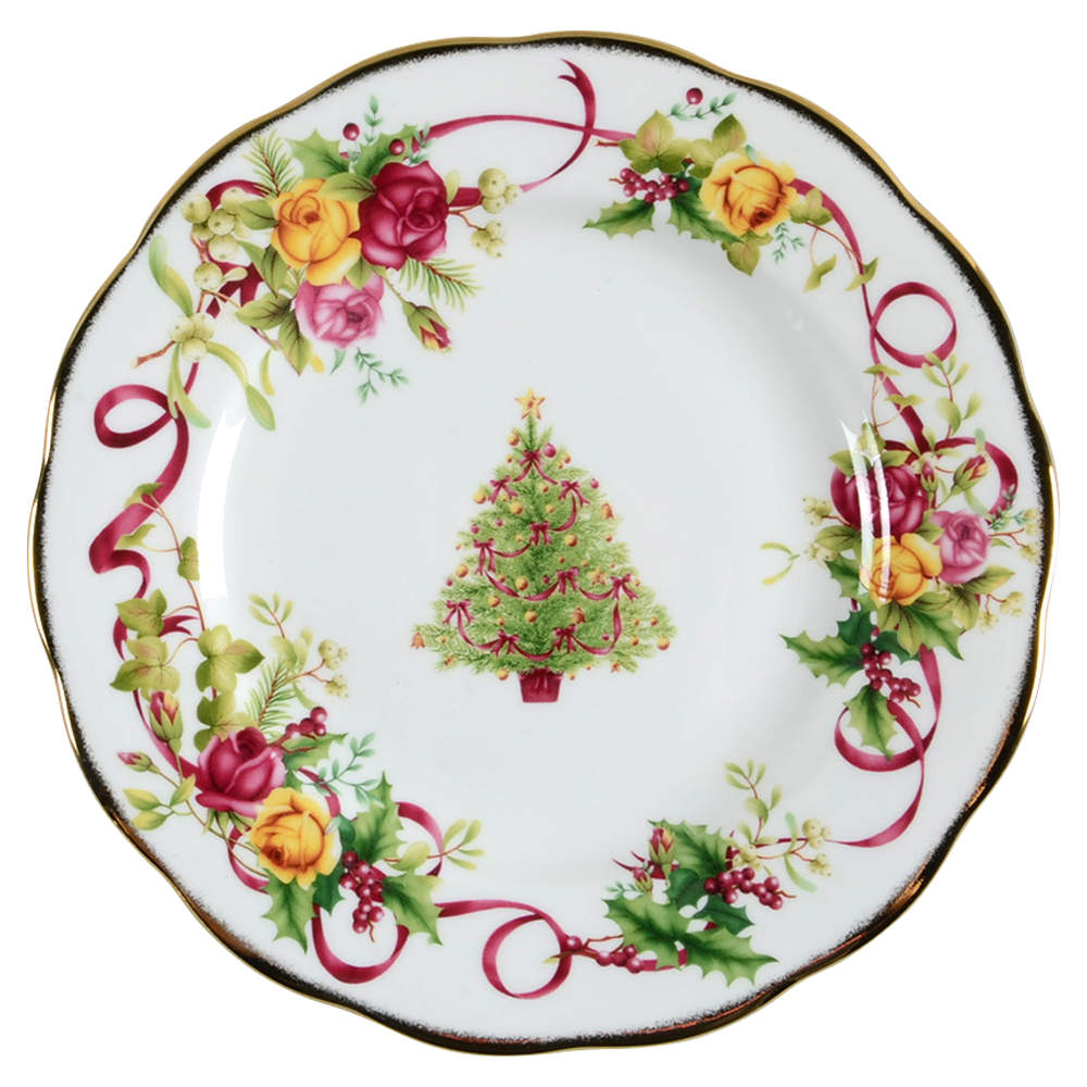 Old Country Roses (Christmas Tree) Salad Plate by Royal Albert-1
