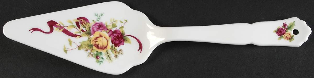 Old Country Roses (Christmas Tree) Solid Ceramic Pie/Cake Server by Royal Albert-1