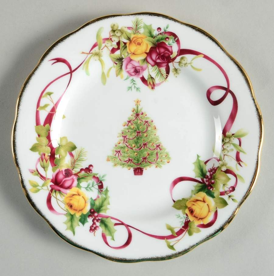 Old Country Roses (Christmas Tree) Bread & Butter Plate by Royal Albert-1