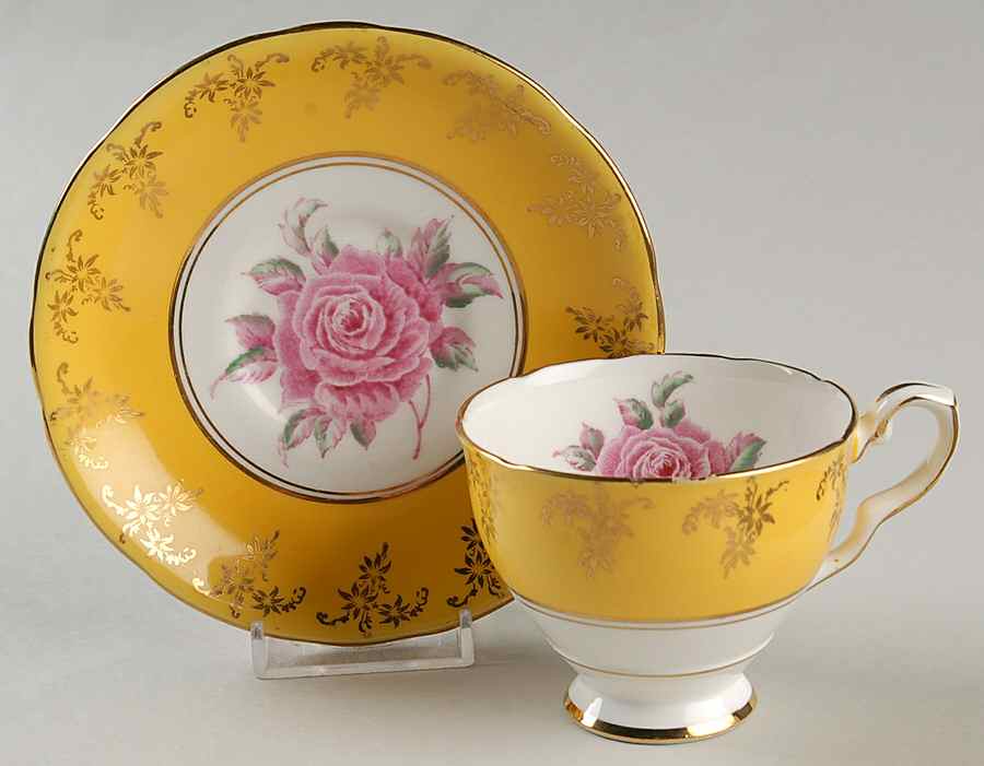 Margaret Rose Yellow Footed Cup & Saucer Set by Royal Stafford-1