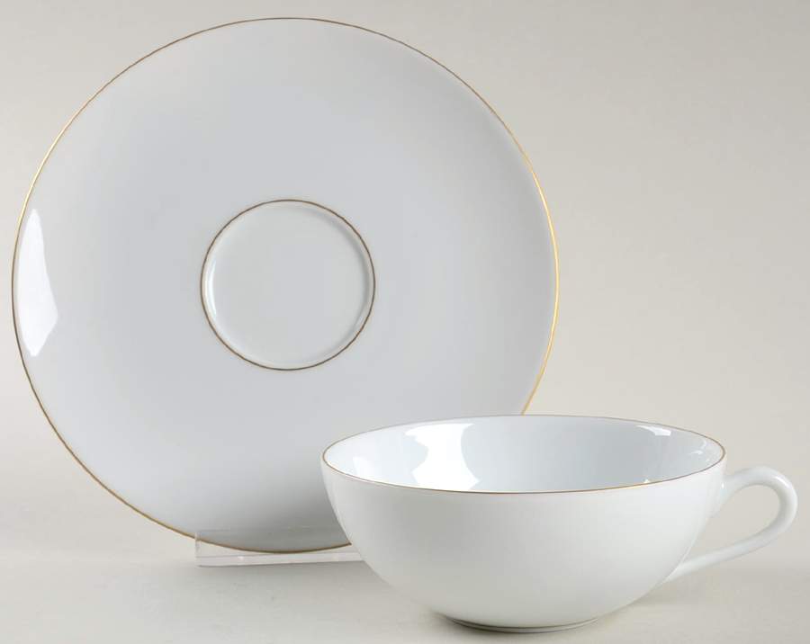 Monceau Gold Flat Cup & Saucer Set by Raynaud-1