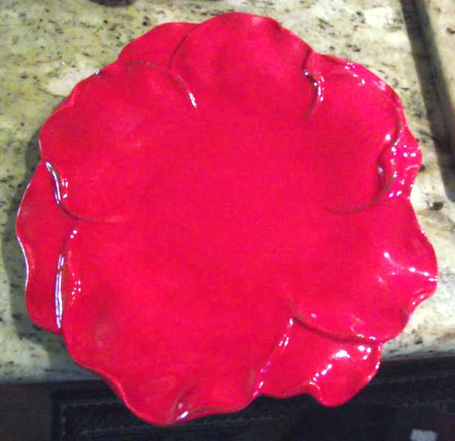 Antique Red Leaf Collection Dinner Plate by Roscher & Co-1