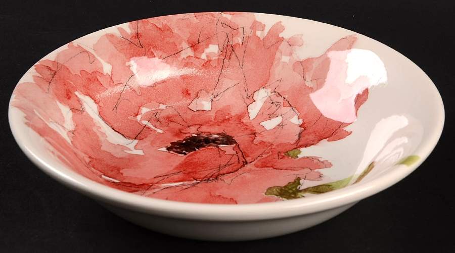 Red Poppy Soup/Cereal Bowl by Royal Stafford-1