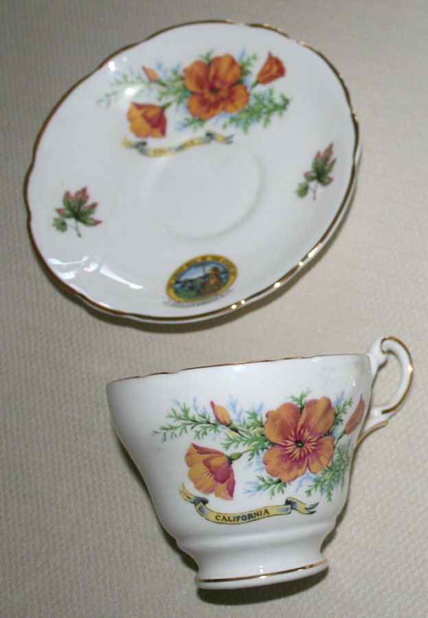 Poppy Footed Cup & Saucer Set by Regency-1