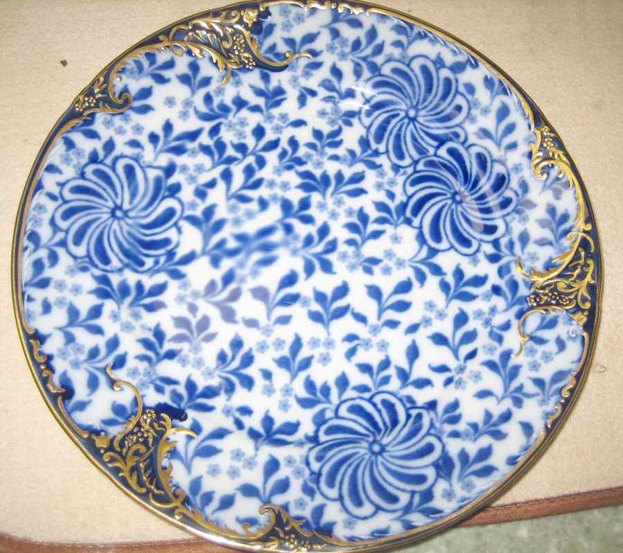A9394 (Flow Blue) Luncheon Plate by Royal Doulton-1