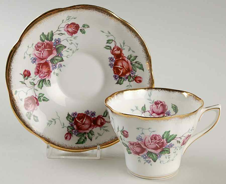 5079 Flat Cup & Saucer Set by Rosina-Queens-1