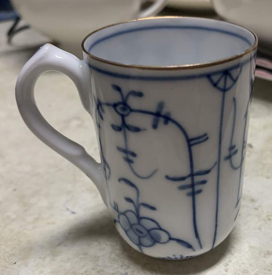 Chateau Blue Gold Trim Flat Cup by Royal Tettau-1