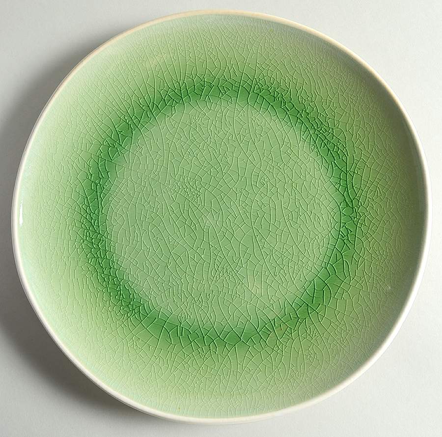 Crackle Glass Green Dinner Plate by Roscher & Co-1