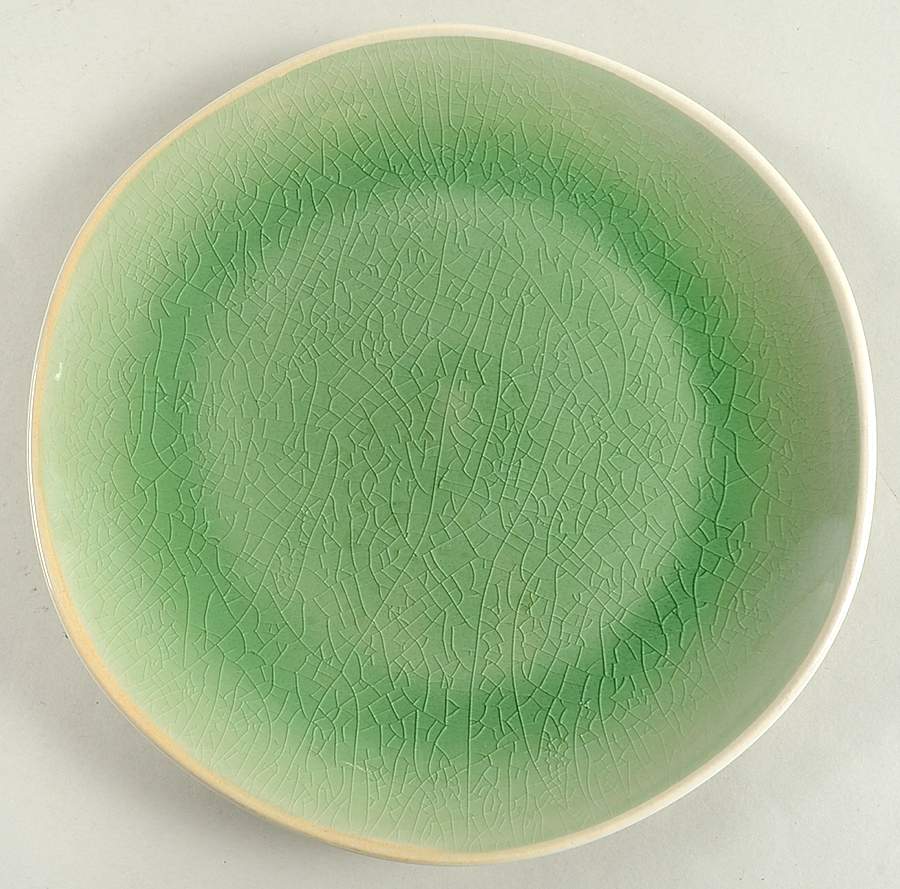 Crackle Glass Green Salad Plate by Roscher & Co-1