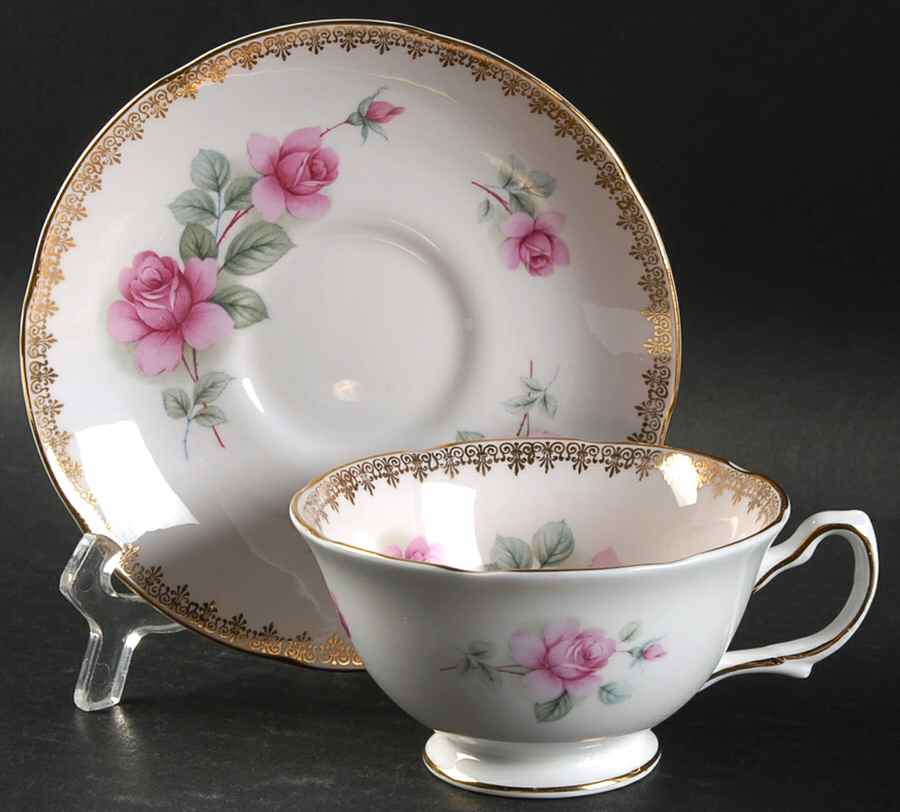 1987 Footed Cup & Saucer Set by Royal Grafton-1
