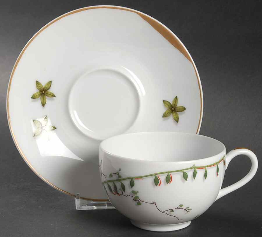 Nature White Flat Cup & Saucer Set by Raynaud-1