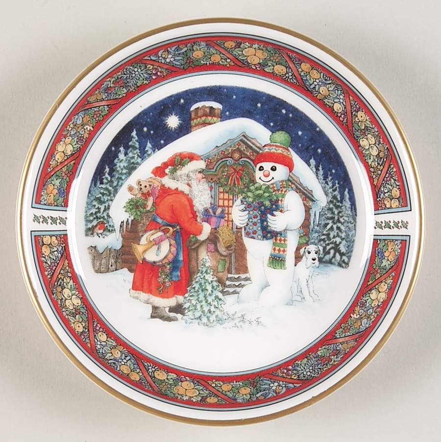Christmas Tales Coaster - Santa & The Snowman - No Box by Royal Worcester-1