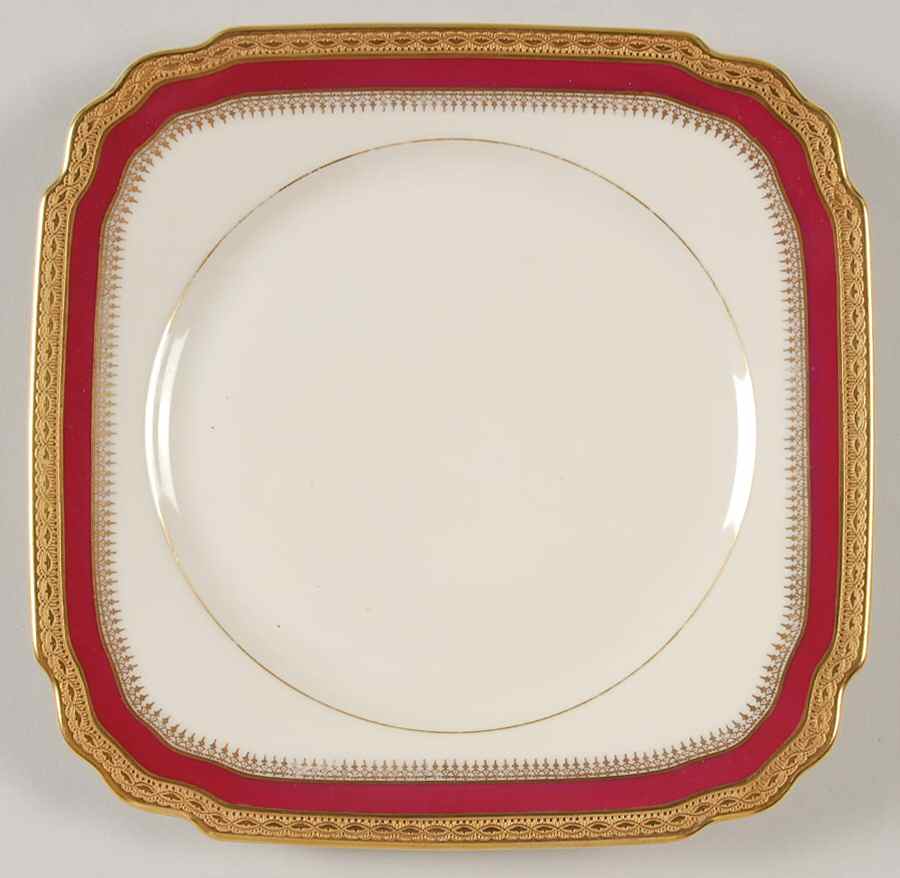 9050 Square Salad Plate by Royal Ivory (Czech, Germany)-1