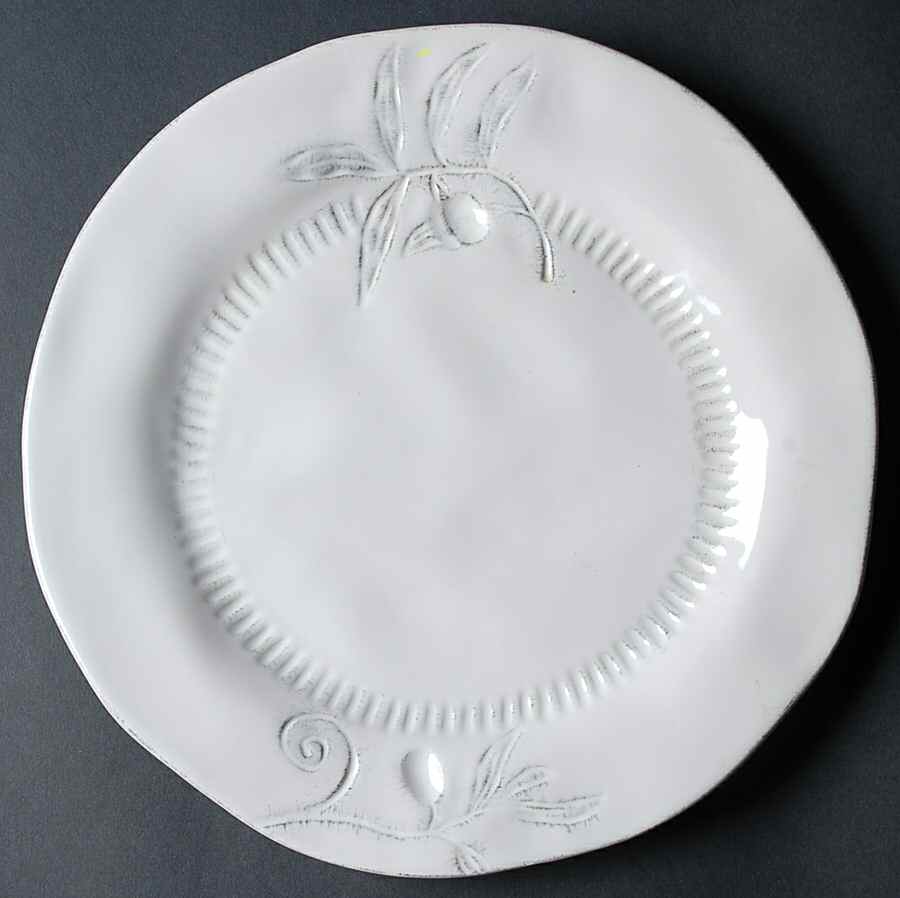 Enchanted Olive White Dinner Plate by Roscher & Co-1