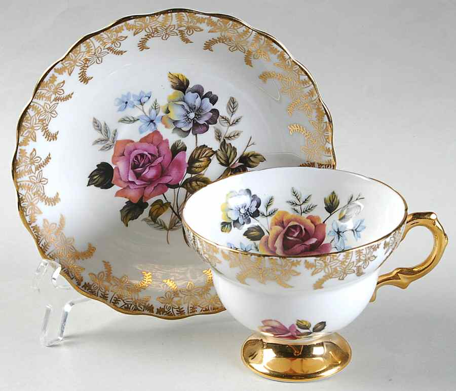 5000P Footed Cup & Saucer Set by Rosina-Queens-1