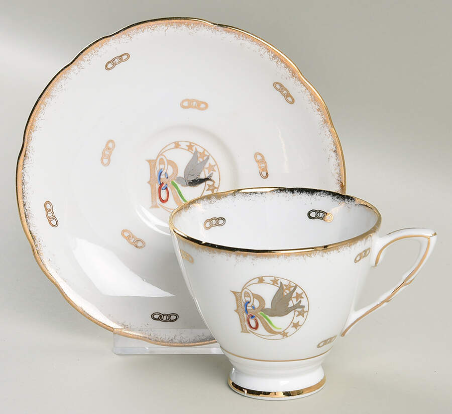 Rebekah Footed Cup & Saucer Set by Royal Stafford-1