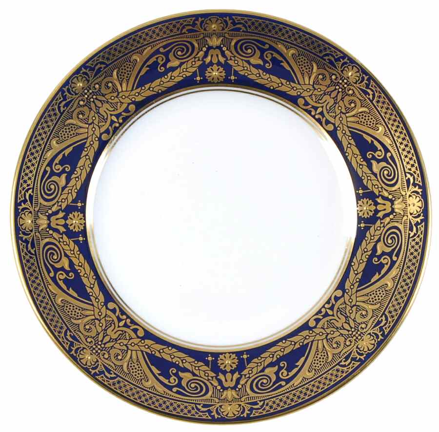 Harewood Blue Bread & Butter Plate by Royal Worcester-1